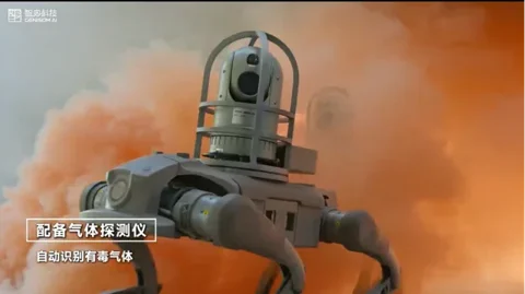 GENISOMAI 机器人狗 挑战-20°C 灭油田火灾