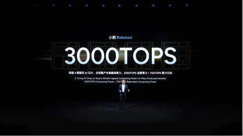 A sleek, futuristic XPeng Robotaxi concept vehicle.