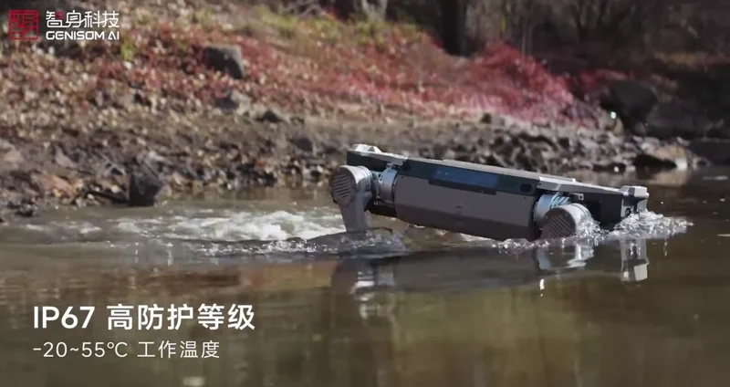 Genisom M1 机器人狗能游泳，已准备好投入工作
