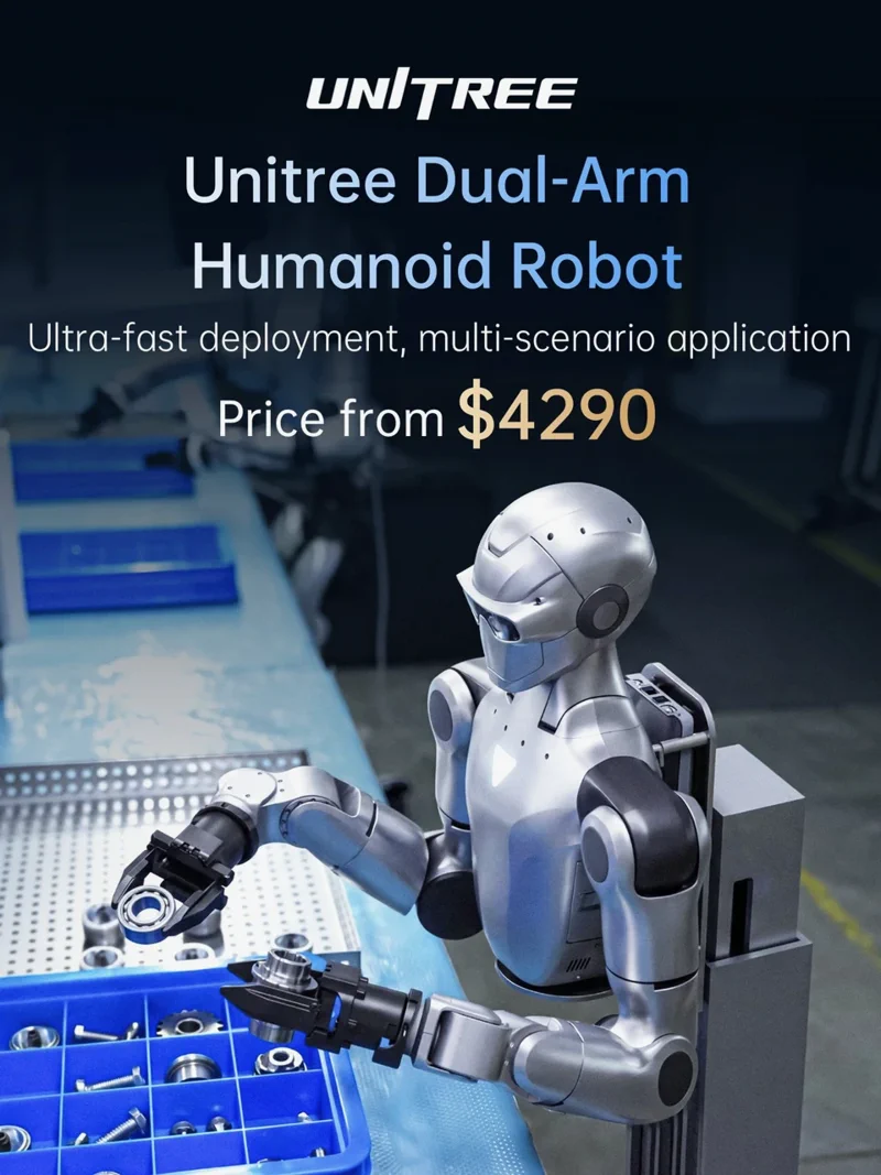 Unitree发布双臂机器人售价4290美元，你没看错