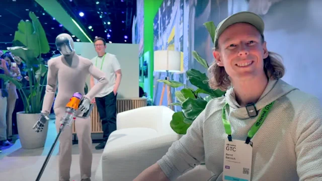 令人惊叹的Neo机器人在英伟达GTC大会与1X CEO亮相